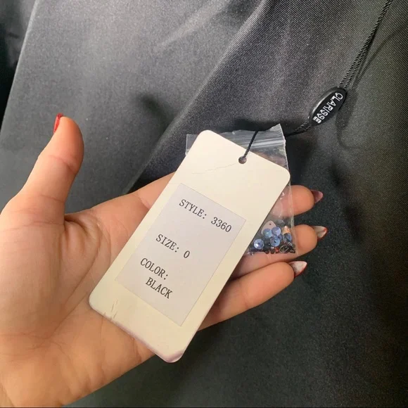 *NEW WITH TAGS* Beaded bodice flare skirt dress, Clarisse brand size 0 - Picture 12 of 15